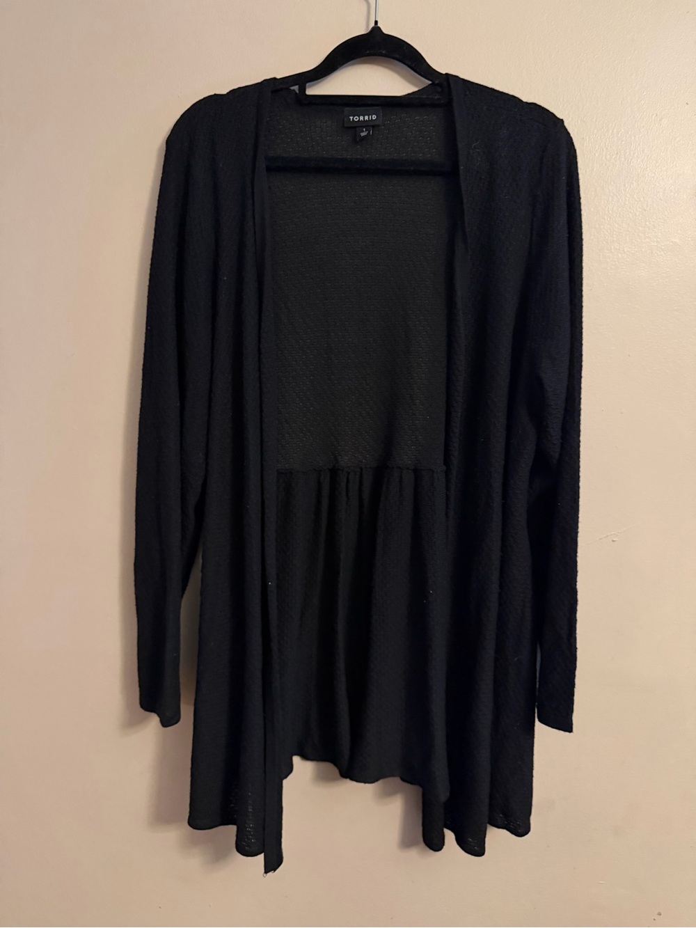 torrid Black Draped Open-Front Cardigan